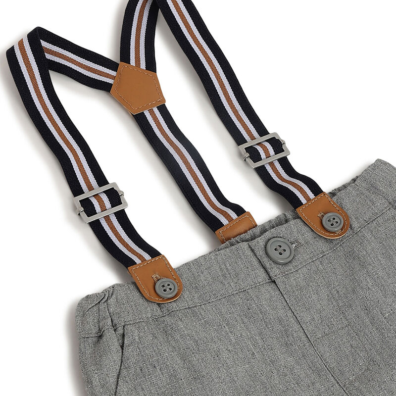 Boys Medium Grey Solid Trouser image number 2